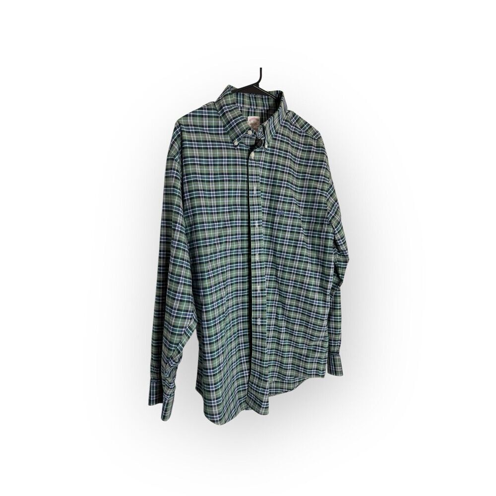 Polo Ralph Lauren Flannel Button Shirt Green Plaid Granola Gorpcore Cabincore